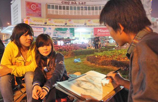 portrait picture painting at dalat night